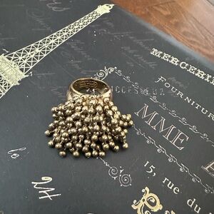 Coach Gold Cluster Beaded Ring